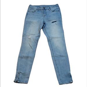 Old Navy Rockstar Distressed Jeans, ankle zippers